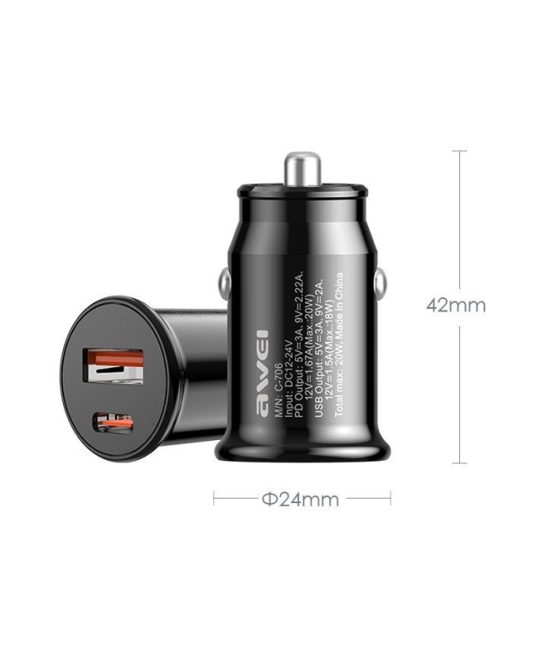 Φορτιστής αναπτήρα αυτοκινήτου - Quick Charger - C706 - AWEI
