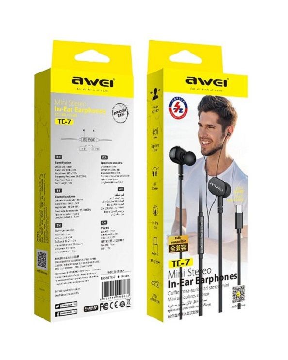 Ενσύρματα ακουστικά - TC-7 - Type-C - AWEI
