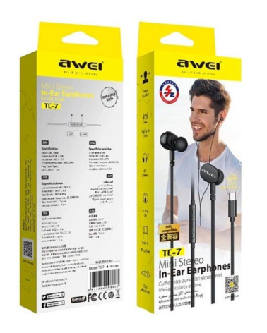 Ενσύρματα ακουστικά - TC-7 - Type-C - AWEI