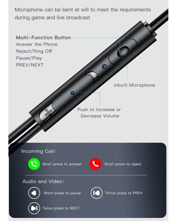 Ενσύρματα ακουστικά με εξωτερικό μικρόφωνο - ES-180i - AWEI