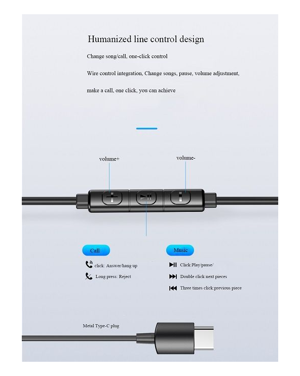 Ενσύρματα ακουστικά - TC-2 - Type-C - AWEI