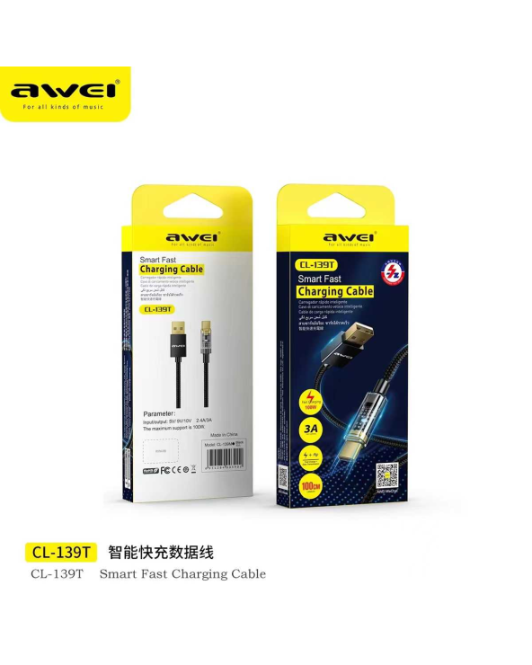 Καλώδιο φόρτισης & data - TypeC - CL-139T - AWEI