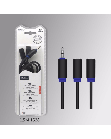 Καλώδιο ήχου - 3.5mm male-3.5mm female - 1.5m - 1528