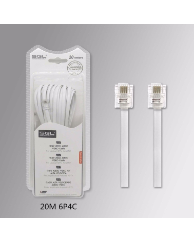 Καλώδιο τηλεφώνου - 20m - 6P4C