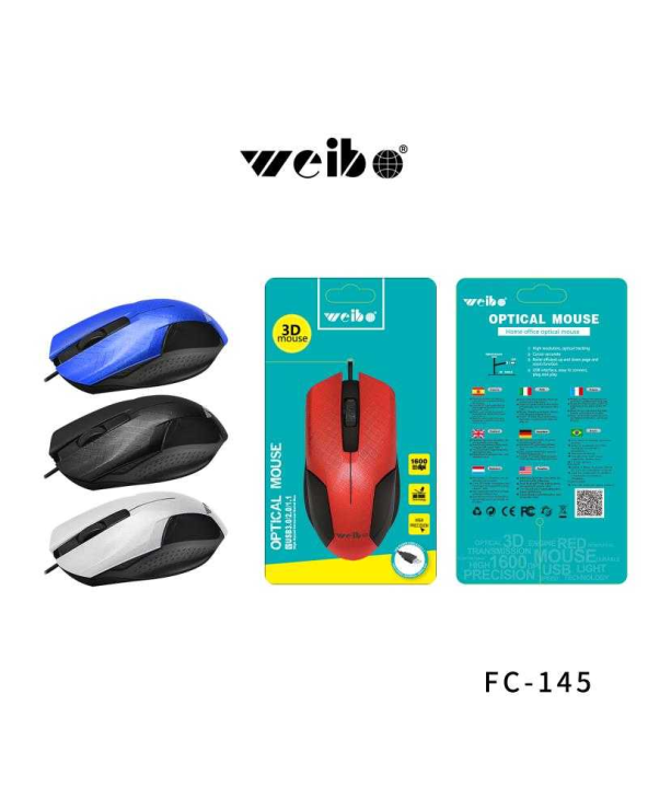 Ενσύρματο ποντίκι - FC-145 - Weibo - 651459 - Black