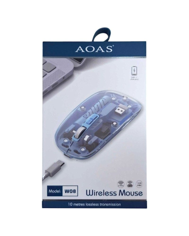 Ασύρματο επαναφορτιζόμενο ποντίκι Η/Υ - WB08 - AOAS - 655259 - Black