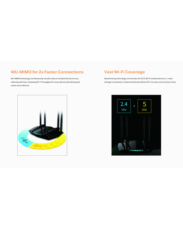 Ασύρματο Router Wifi - LV-AC22 - 811986 - Black