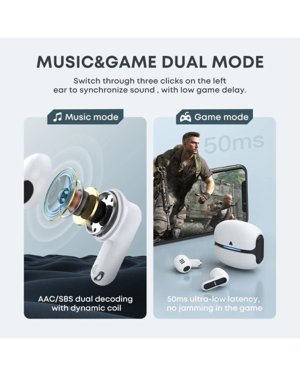 Ασύρματα ακουστικά Bluetooth με θήκη φόρτισης - TG-11 - 721289 - Grey