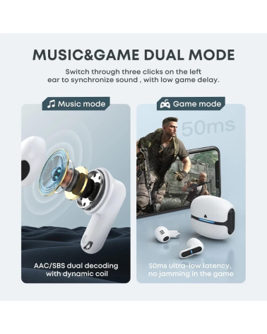 Ασύρματα ακουστικά Bluetooth με θήκη φόρτισης - TG-11 - 721289 - Grey