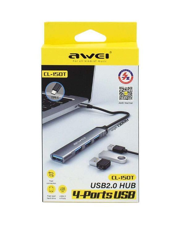 Αντάπτορας USB Hub με 4 θύρες - CL-150T - USB Type-C - AWEI