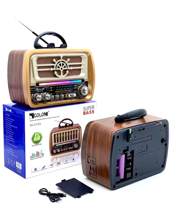 Επαναφορτιζόμενο ραδιόφωνο Retro - RX-077D - 020030 - Gold
