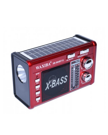 Επαναφορτιζόμενο ραδιόφωνο με ηλιακό πάνελ - XB864 BT-S - 108648 - Red