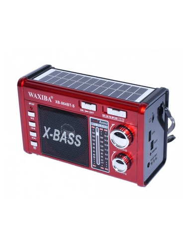 Επαναφορτιζόμενο ραδιόφωνο με ηλιακό πάνελ - XB864 BT-S - 108648 - Red