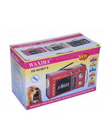 Επαναφορτιζόμενο ραδιόφωνο με ηλιακό πάνελ - XB864 BT-S - 108648 - Red