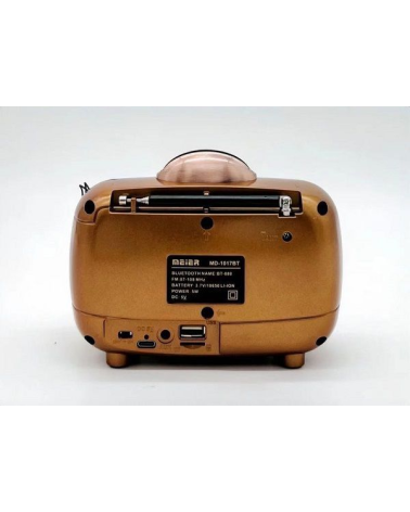 Επαναφορτιζόμενο ραδιόφωνο Retro - MD-1017BT - 410171 - Brown