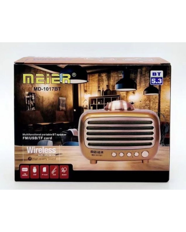 Επαναφορτιζόμενο ραδιόφωνο Retro - MD-1017BT - 410171 - Gold