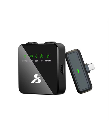 Ασύρματο mini επαναφορτιζόμενο πυκνωτικό μικρόφωνο για καταγραφή ήχου - Type-C - SX10