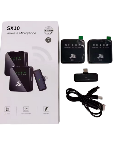 Ασύρματο mini επαναφορτιζόμενο πυκνωτικό μικρόφωνο για καταγραφή ήχου - Type-C - SX10