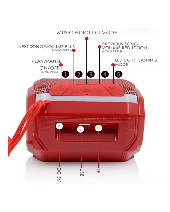 Ασύρματο ηχείο Bluetooth - TG162 - 886991 - Red