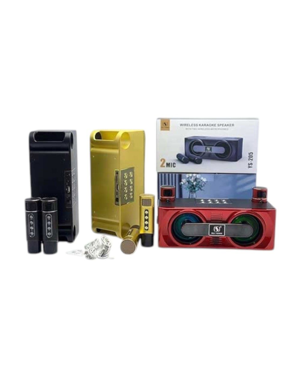 Ασύρματο ηχείο Bluetooth με 2 μικρόφωνα Karaoke - YS-205 - 887226 - Gold