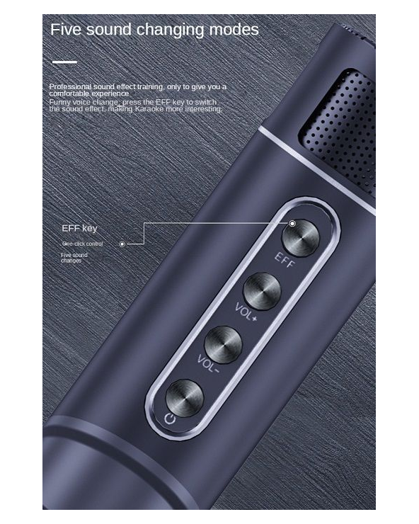 Ασύρματο ηχείο Bluetooth με 2 μικρόφωνα Karaoke - YS215 - 887271 - Grey