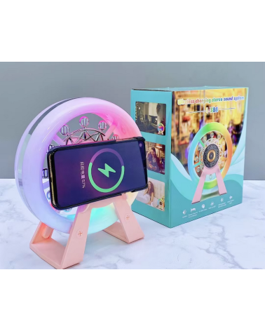 Ασύρματο ηχείο Bluetooth με βάση ασύρματης φόρτισης smartphone - Wheel - L-38B - 811580 - White