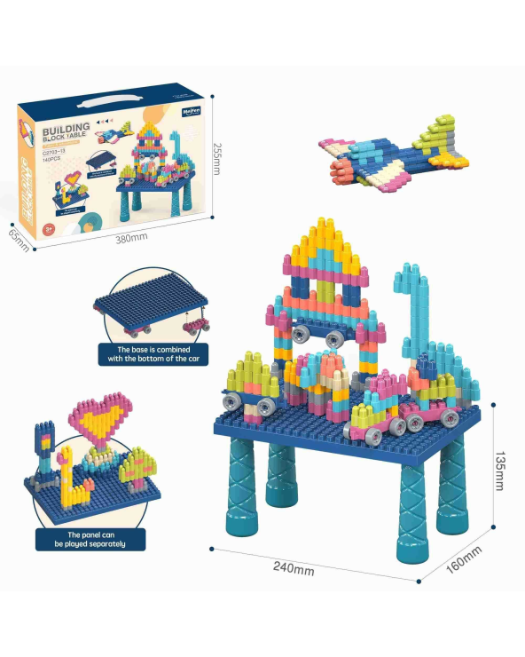 Σετ πάγκος κατασκευών DIY με τουβλάκια - C2703-13 - 140pcs