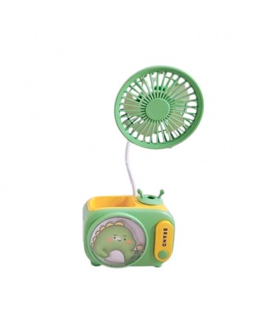 Παιδικός επαναφορτιζόμενος ανεμιστήρας μολυβοθήκη με ξύστρα - MU352A - 033183 - Green