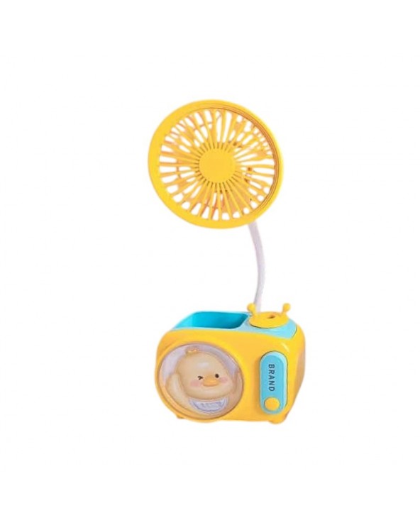 Παιδικός επαναφορτιζόμενος ανεμιστήρας μολυβοθήκη με ξύστρα - MU352A - 033183 - Yellow