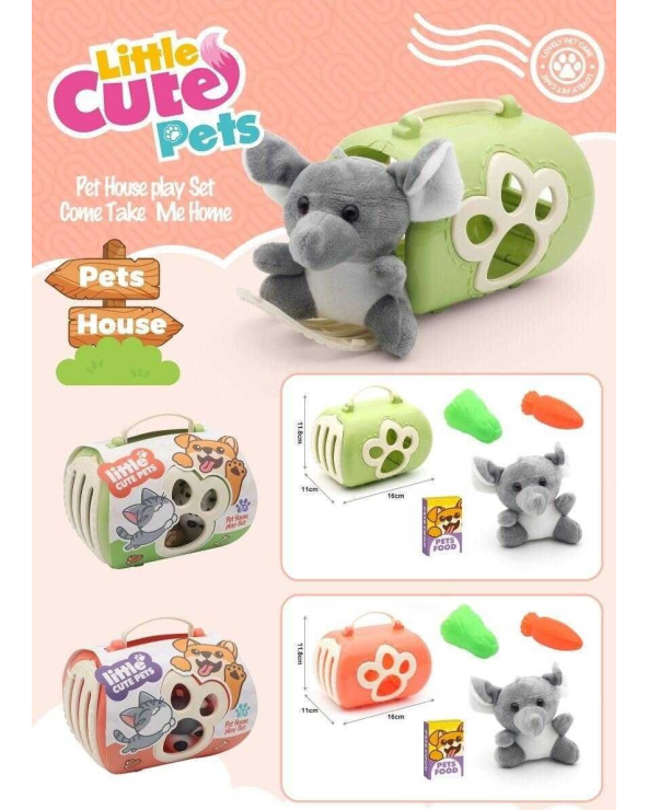 Λούτρινο ελεφαντάκι με τσάντα μεταφοράς και αξεσουάρ - 2F626-F