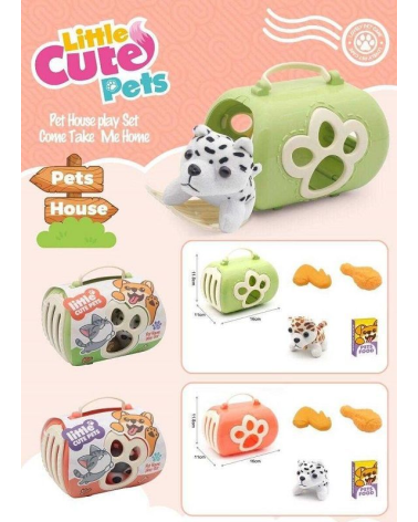 Λούτρινο σκυλάκι με τσάντα μεταφοράς και αξεσουάρ - 2F626-G