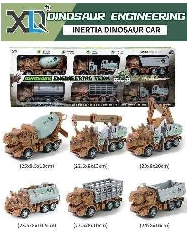 Σετ οχήματα Δεινόσαυροι - 6pcs - XLQ-6L