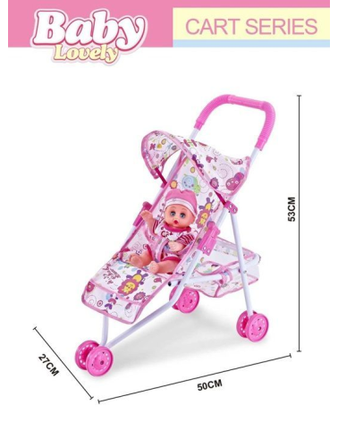 Παιδικό καροτσάκι μωρού με κούκλα – 6612F-2