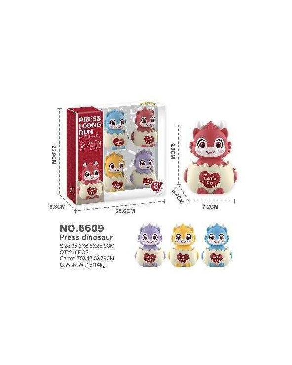 Παιχνίδι αυγά Δεινοσαύρου με ρόδες και Pull Back - 4pcs - 6609