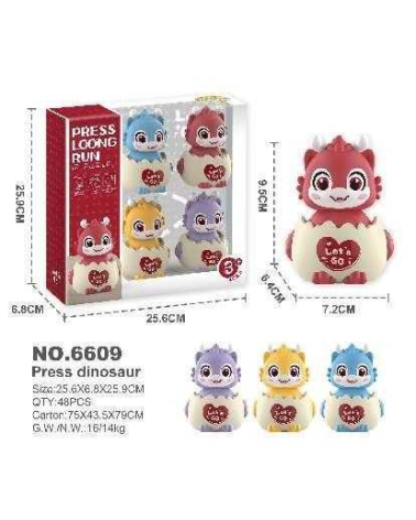 Παιχνίδι αυγά Δεινοσαύρου με ρόδες και Pull Back - 4pcs - 6609