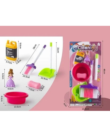 Παιδικό σετ οικιακής καθαριότητας με σκούπα - F2203-6A