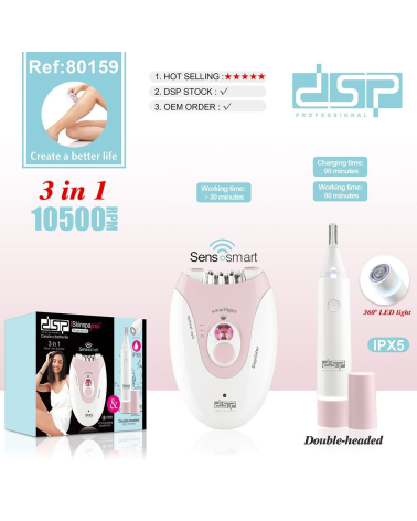 Αποτριχωτική & ξυριστική μηχανή - 3in1 - 80159 - DSP