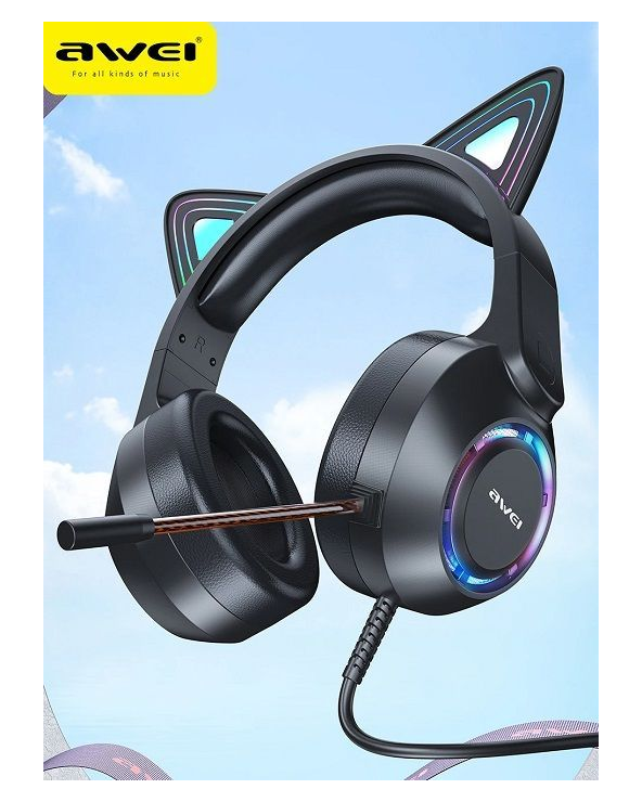 Ενσύρματα ακουστικά - Cat Headphones - GM-9 - AWEI