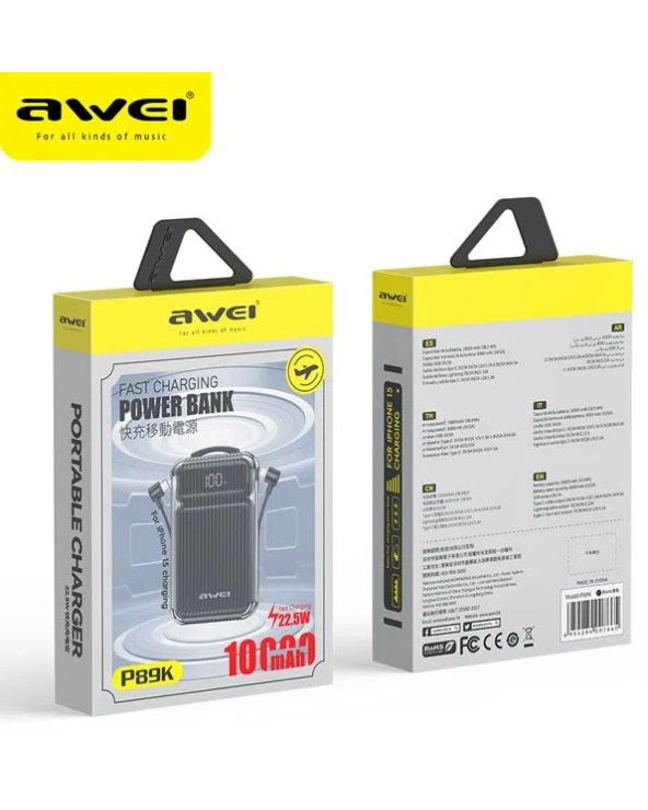 Powerbank - P89K - 10.000mah - AWEI - 009386 - Pink