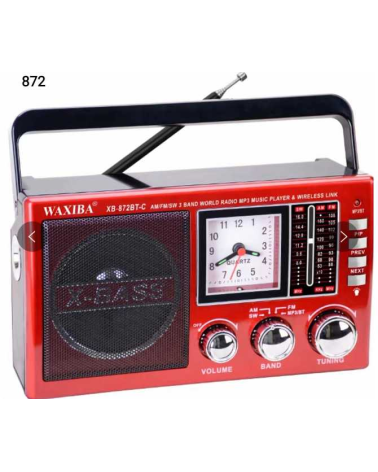 Επαναφορτιζόμενο ραδιόφωνο - XB-872BT-C - 108723 - Red