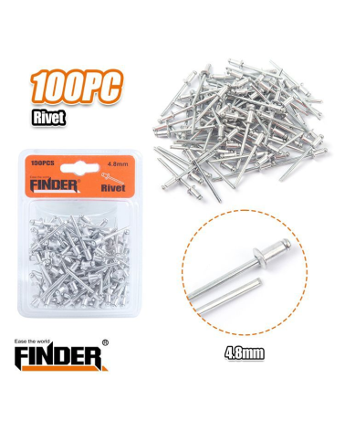 Πριτσίνια αλουμινίου - 100pcs - 4.8mm - Finder