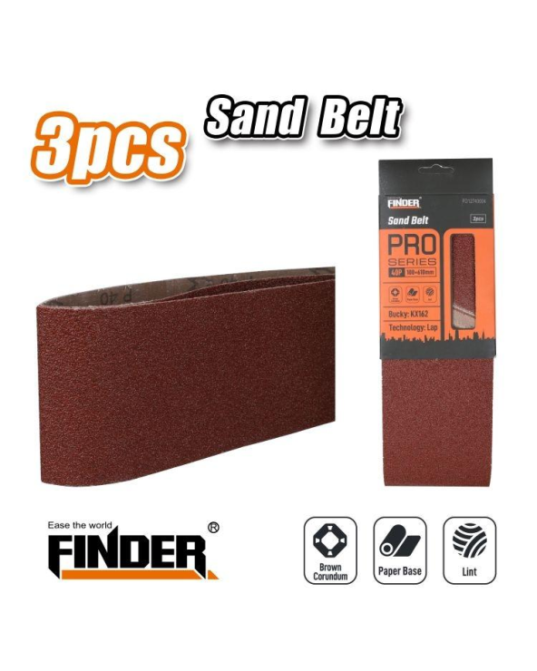 Σετ ταινίες λείανσης για ταινιολειαντήρα - Sand Belt - 40P - 3pcs - Finder