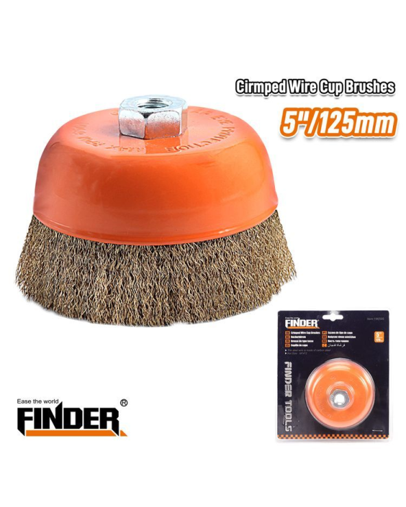 Συρματόβουρτσα πλεκτή για γωνιακό τροχό - 5  /125mm - Finder