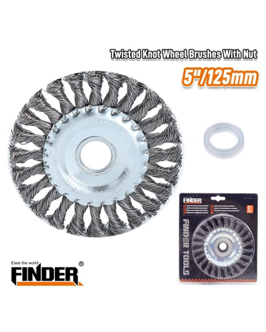 Συρματόβουρτσα πλεκτή για τροχό - 5""/125mm - Finder