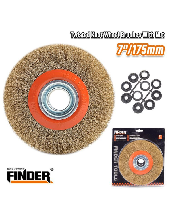 Συρματόβουρτσα για δίδυμο τροχό - 7"/175mm - Finder