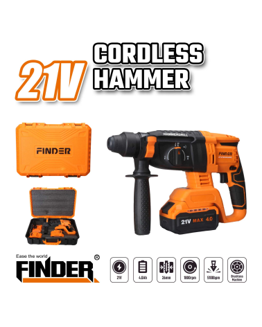 Κρουστικό δράπανο μπαταρίας - 21V - Finder