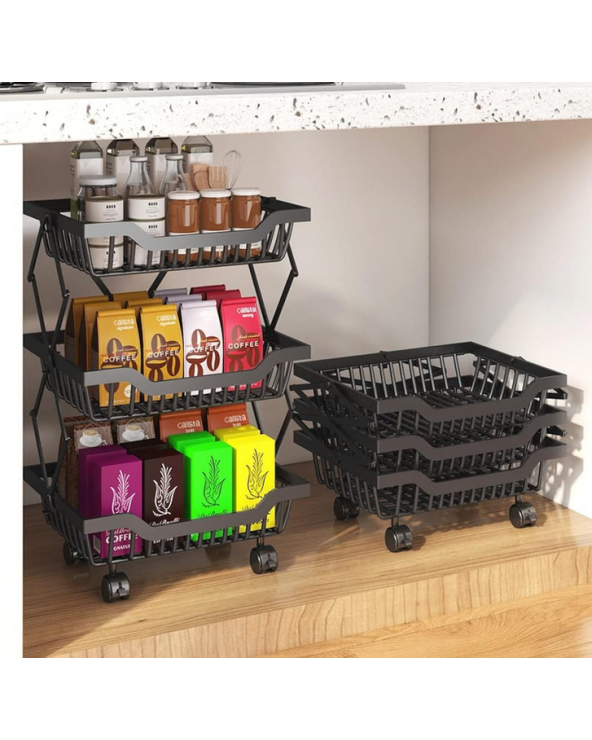 Τροχήλατη ραφιέρα τροφίμων κουζίνας - 1026-3