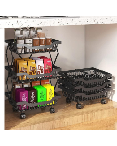 Τροχήλατη ραφιέρα τροφίμων κουζίνας - 1026-3