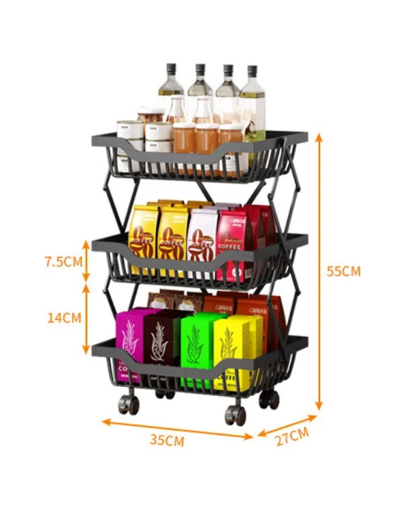 Τροχήλατη ραφιέρα τροφίμων κουζίνας - 1026-3