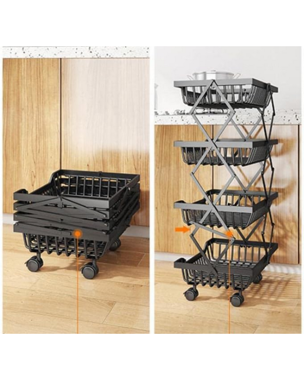 Τροχήλατη ραφιέρα τροφίμων κουζίνας - 1027-4